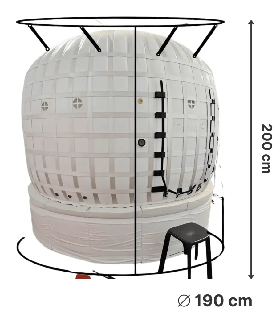Komora normobaryczna OXYstar SFERA MAXI z wymiarami
