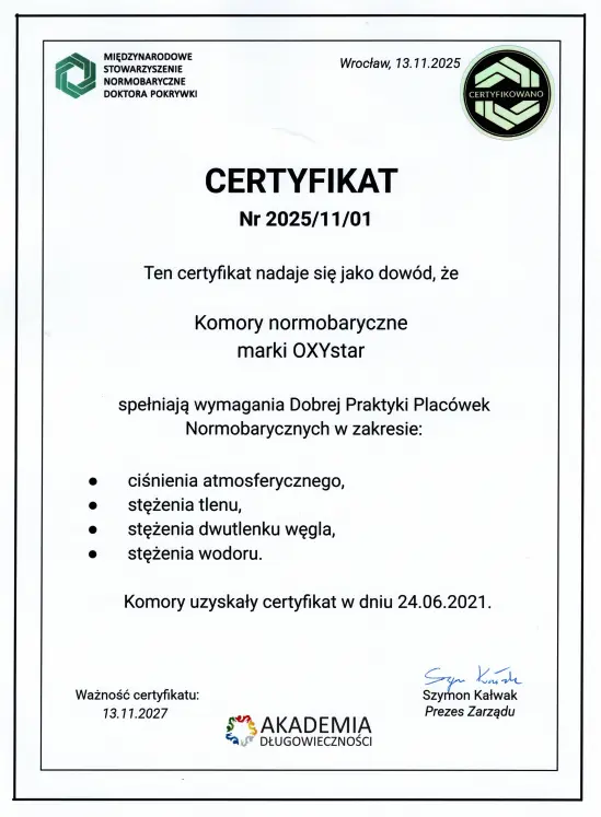 Certyfikat MSN od Dr Pokrywki